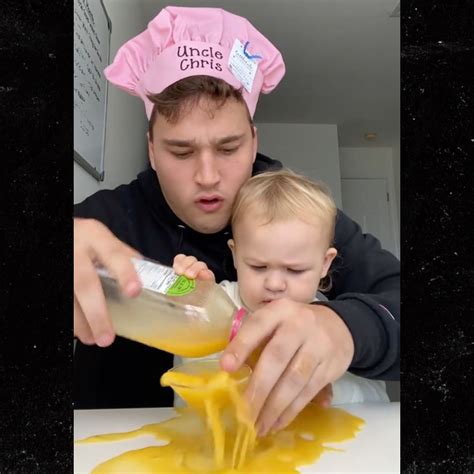 Chris Rooney teaching his niece and nephew to pour drinks on the Yeet Baby TikTok account. . Chris yeet baby missing